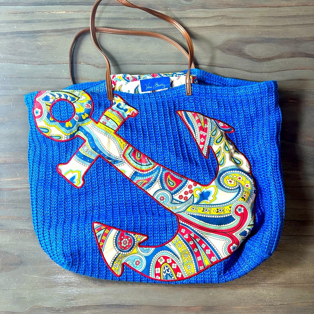 GUC Vera Bradley Blue Anchor Paisley Bag Tote